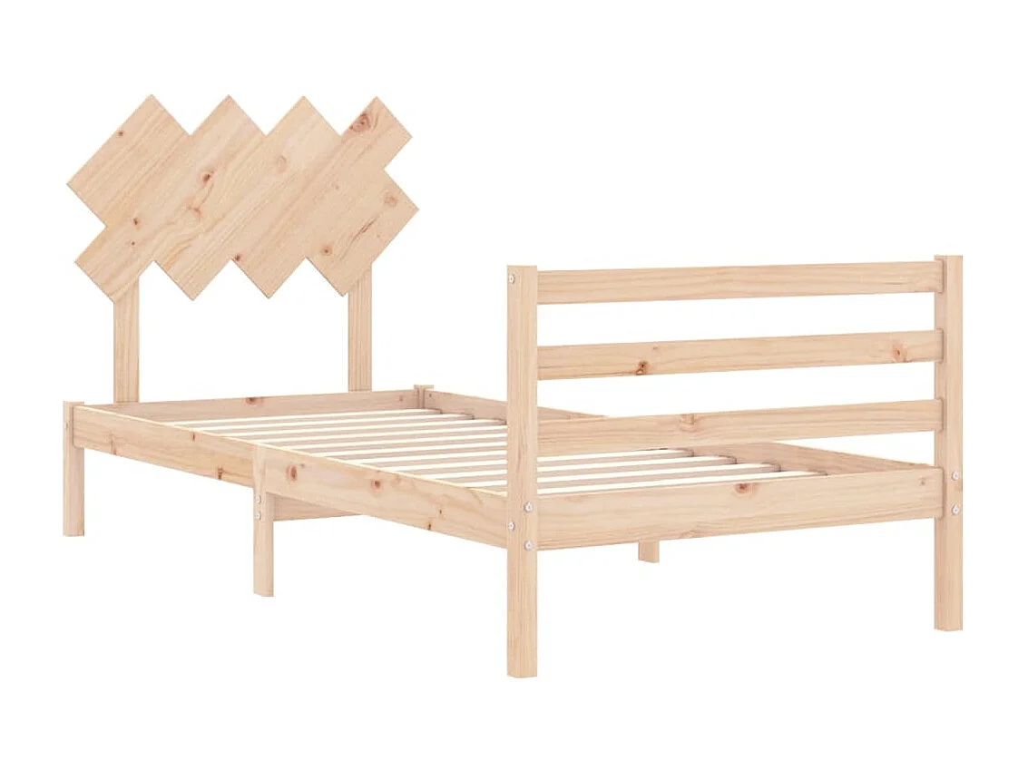 Cadre de lit avec tête de lit simple bois massif