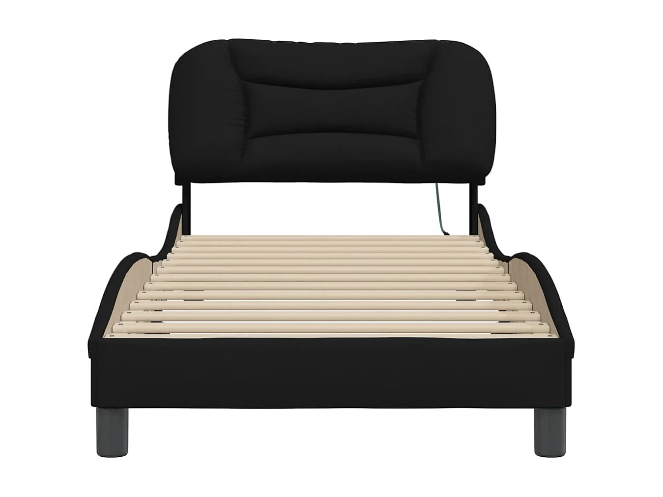 Cadre de lit avec lumières LED noir 90x190 tissu