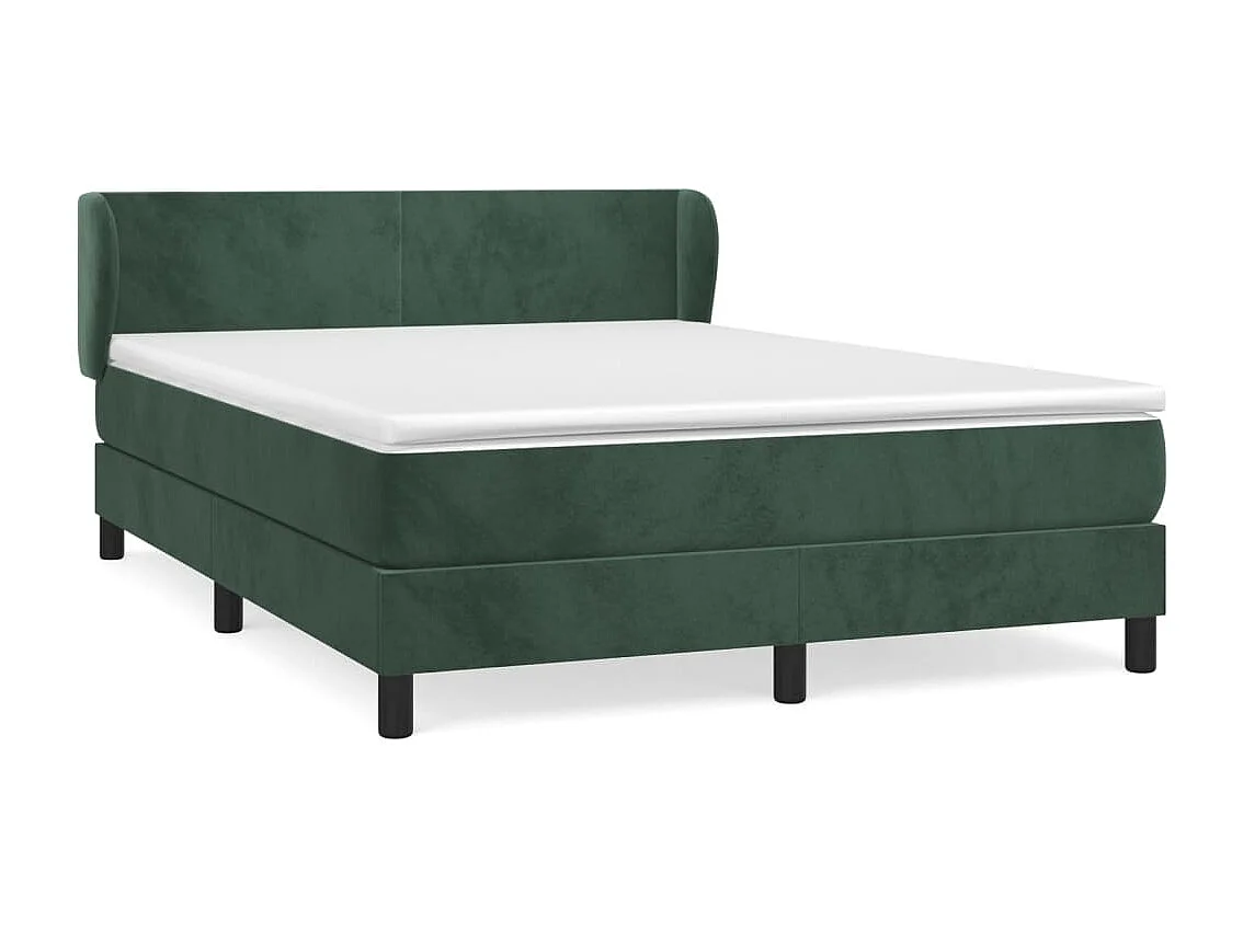 Sommier à lattes de lit et matelas Vert foncé 140x190 Velours