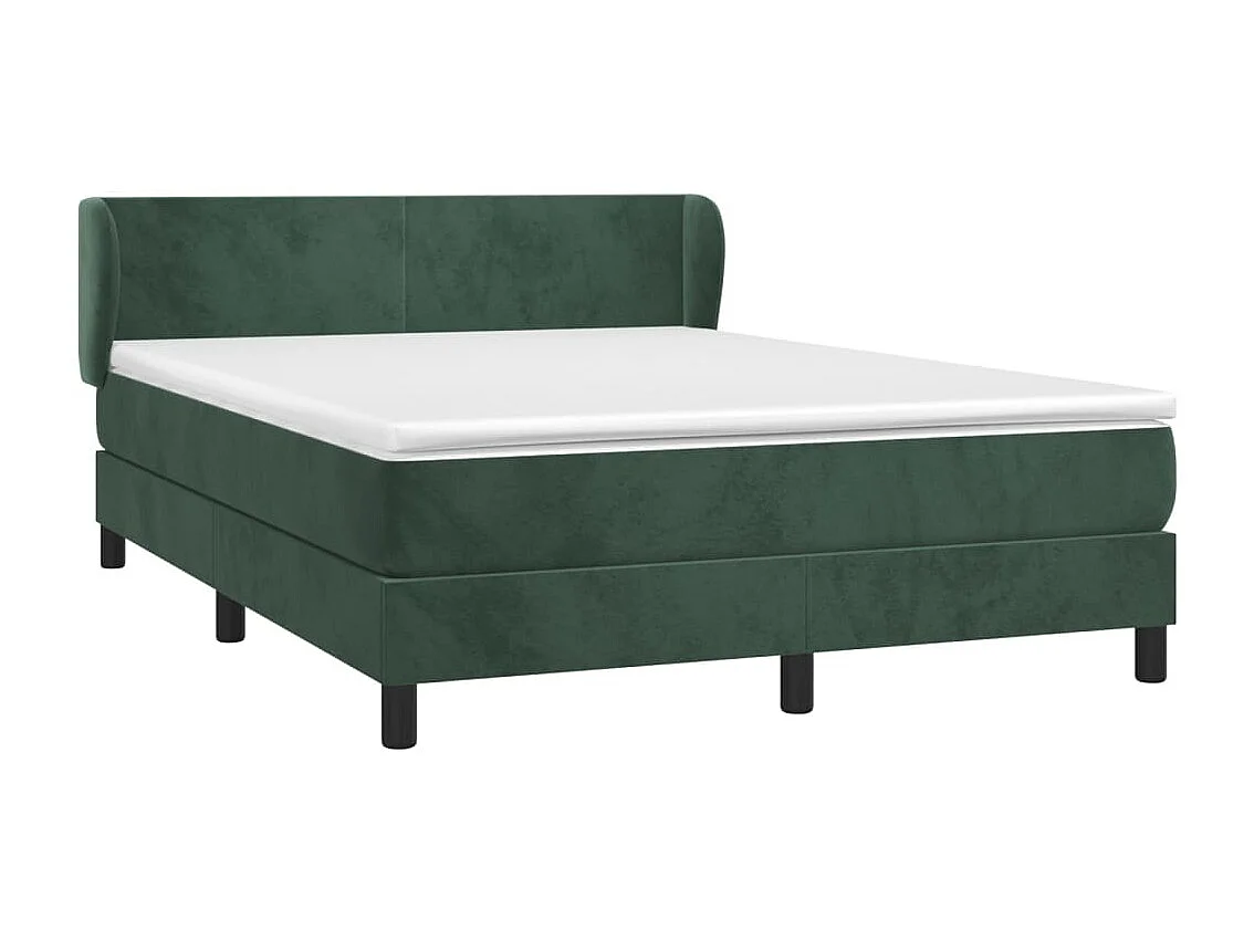 Sommier à lattes de lit et matelas Vert foncé 140x190 Velours