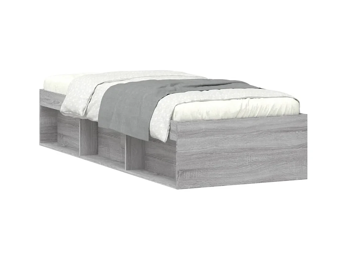 Bedframe grijs sonoma eikenkleurig 75x190 cm