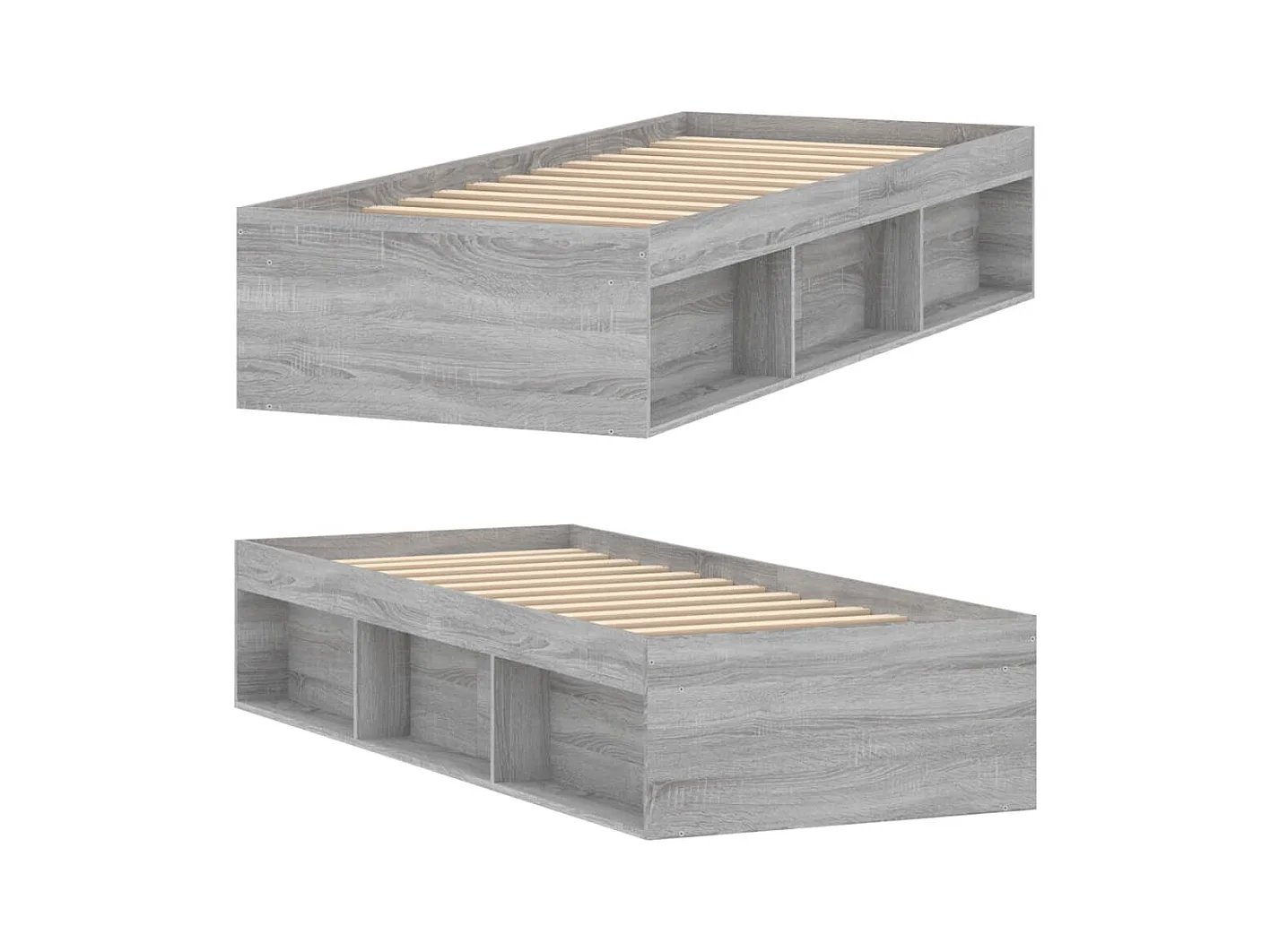 Bedframe grijs sonoma eikenkleurig 75x190 cm