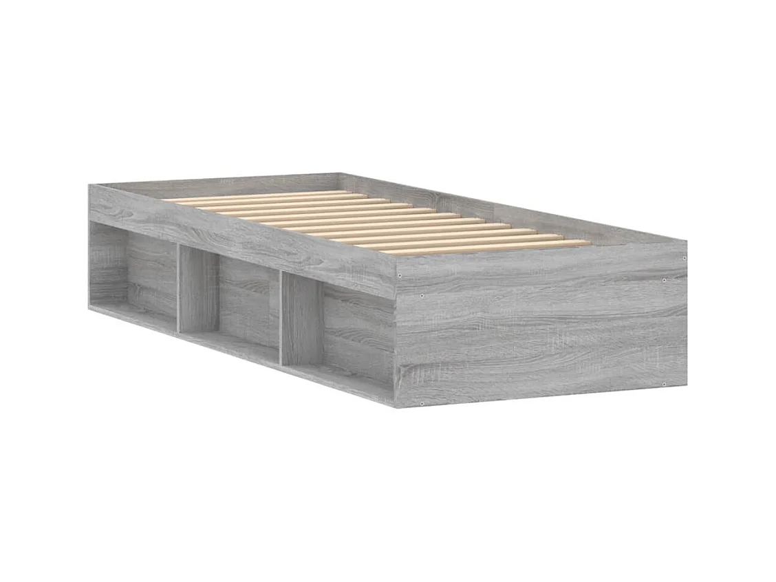 Bedframe grijs sonoma eikenkleurig 75x190 cm