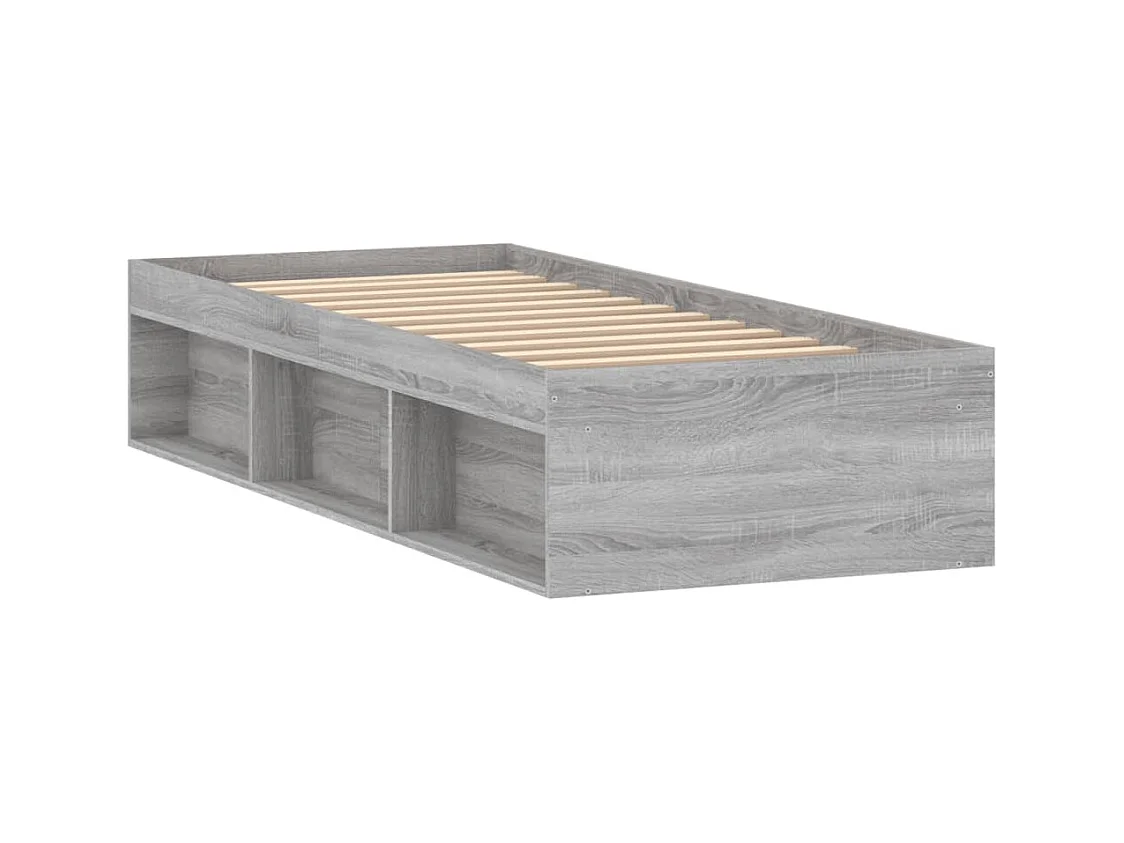 Bedframe grijs sonoma eikenkleurig 75x190 cm