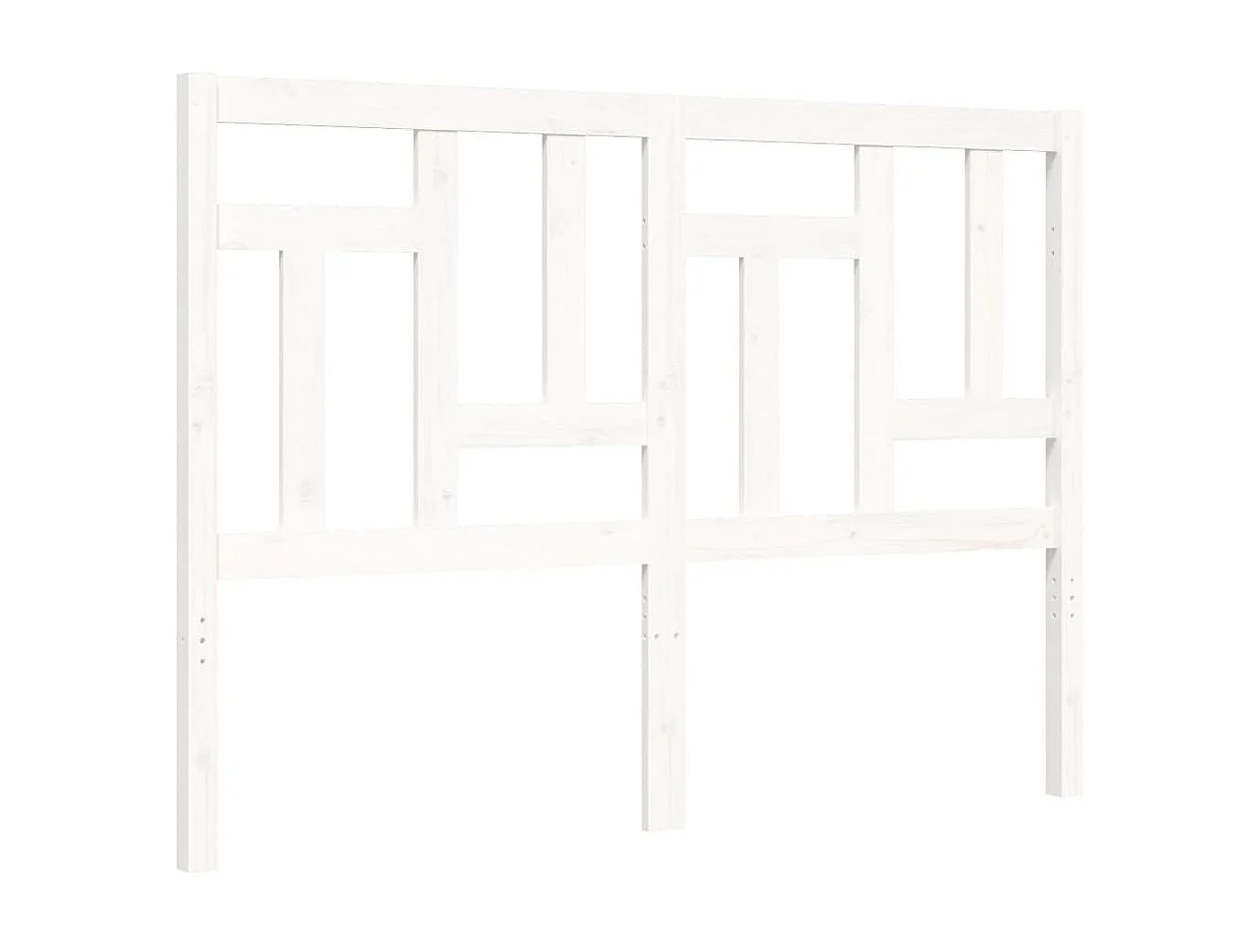 Cadre de lit avec tête de lit blanc petit double bois massif