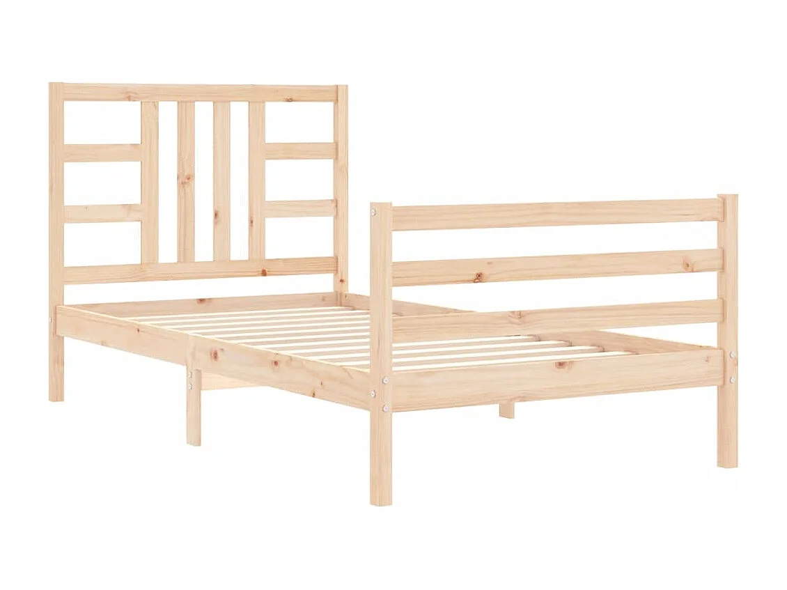 Cadre de lit avec tête de lit 90x200 bois massif
