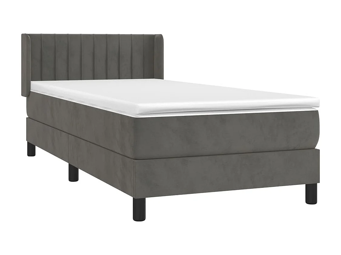 Sommier à lattes de lit et matelas Gris foncé 80x200 Velours