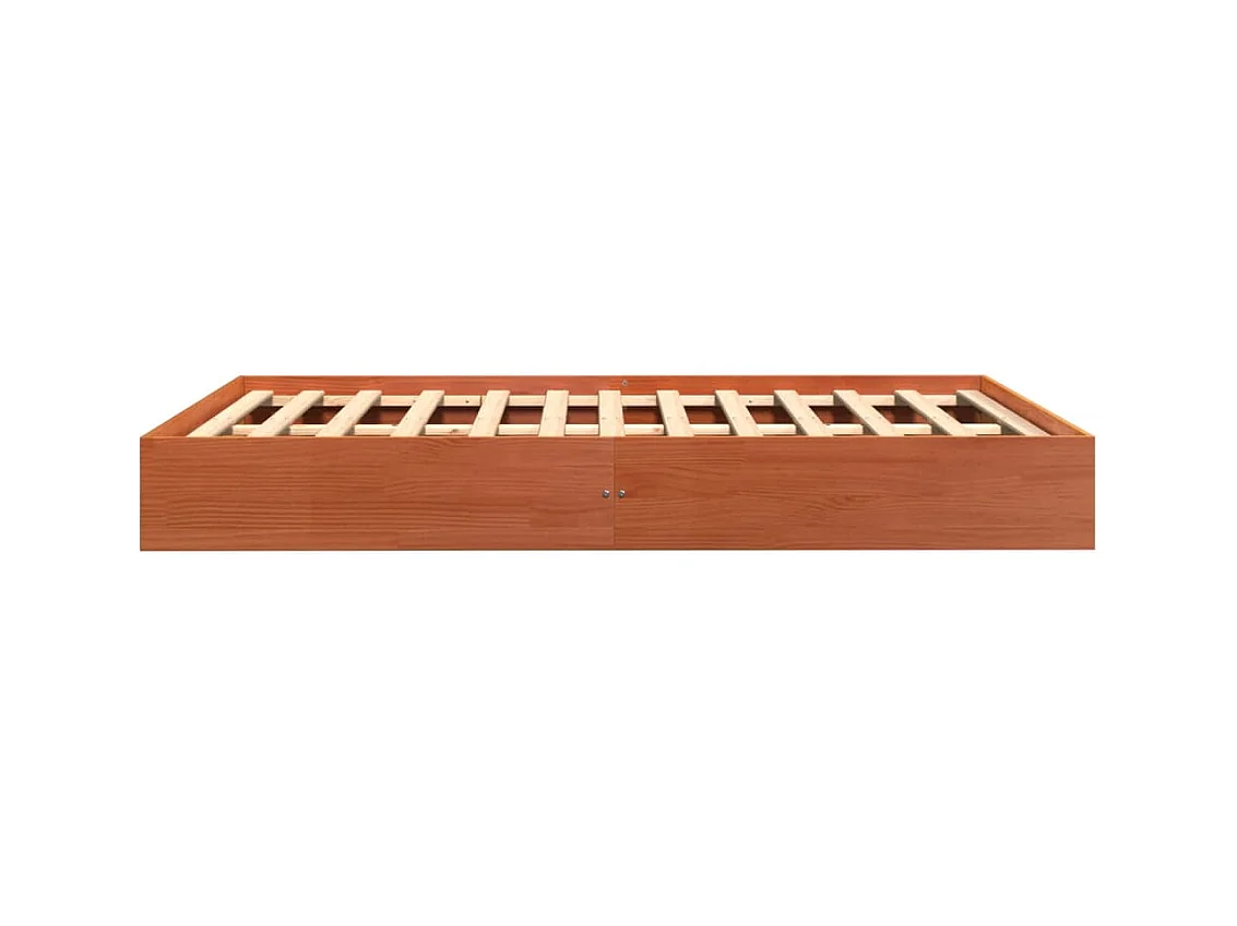 Cadre de lit marron 120x200 bois de pin massif
