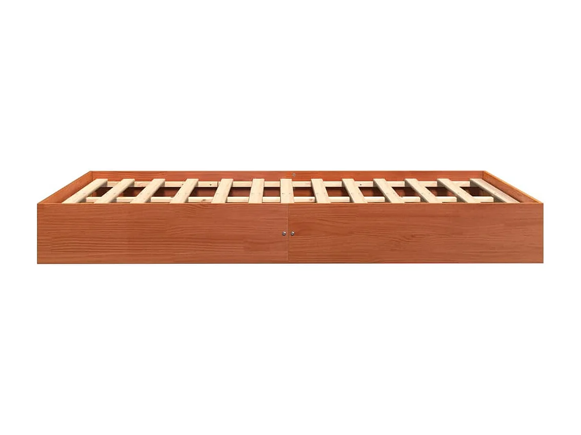 Cadre de lit marron 120x200 bois de pin massif