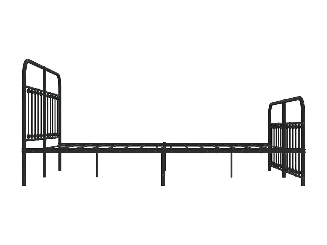 Cadre de lit métal avec tête de lit-pied de lit noir 180x200