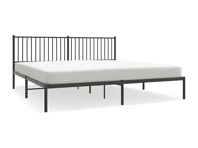 Cadre de lit métal avec tête de lit noir 193x203