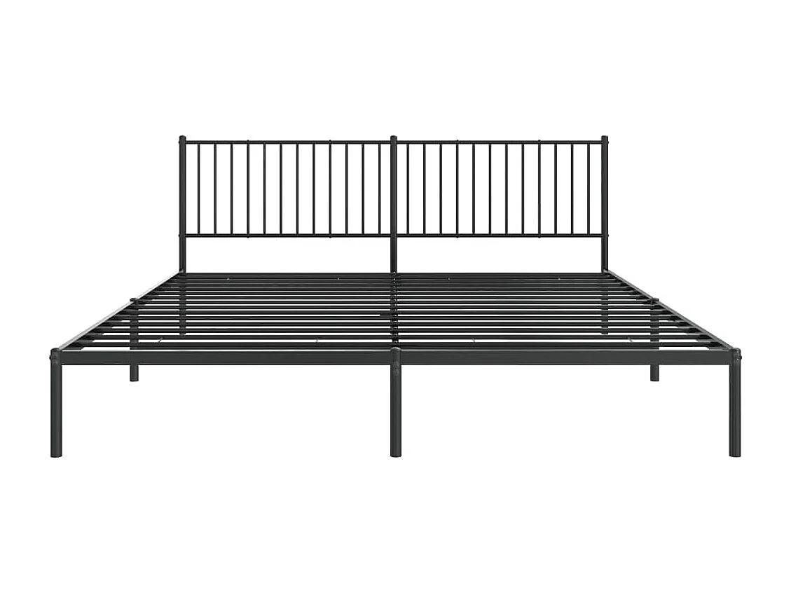 Cadre de lit métal avec tête de lit noir 193x203