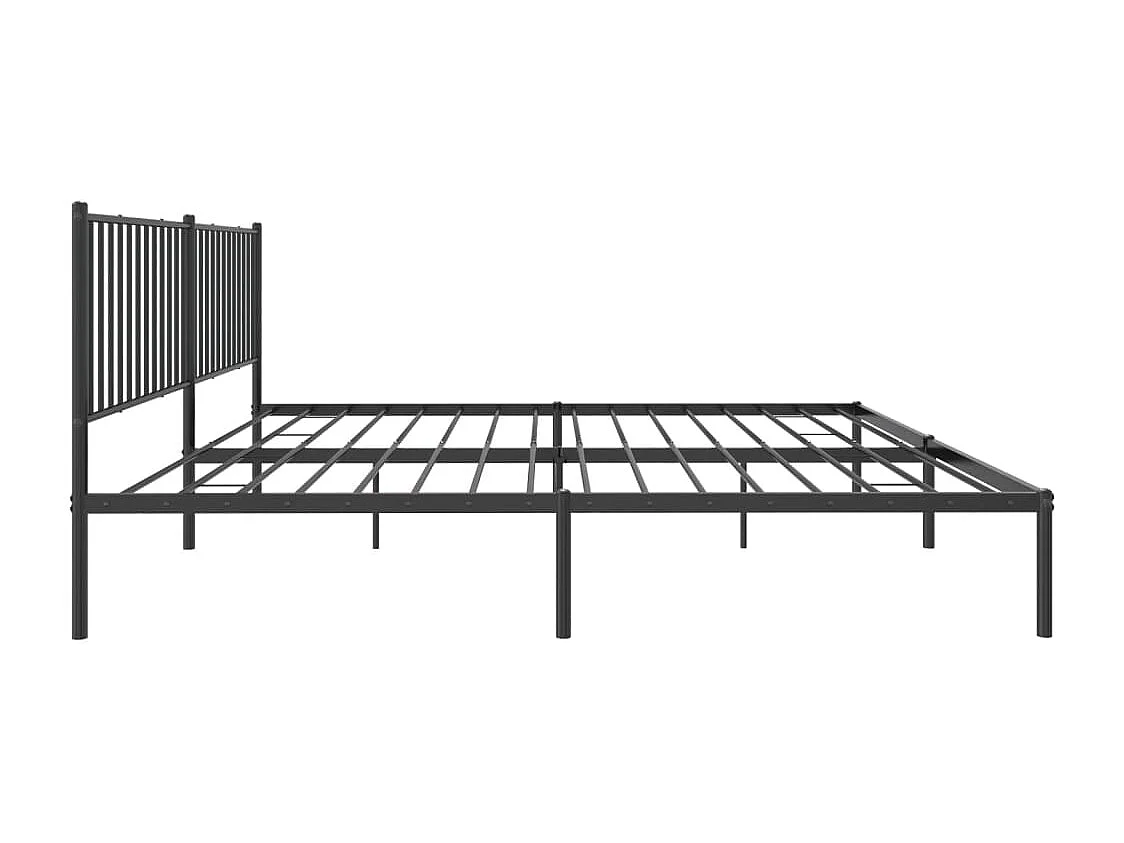 Cadre de lit métal avec tête de lit noir 193x203