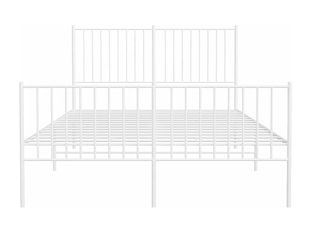 Cadre de lit métal avec tête de lit-pied de lit blanc 140x200