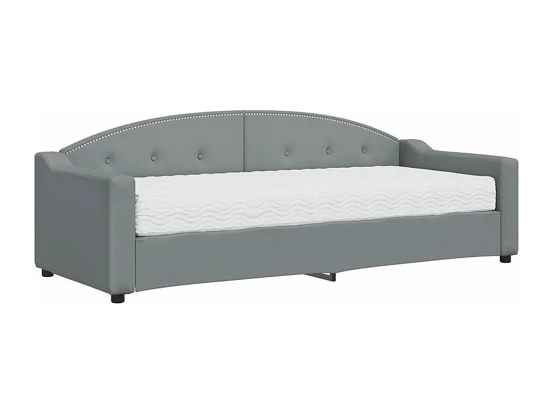 Lit de jour avec matelas gris clair 80x200 tissu