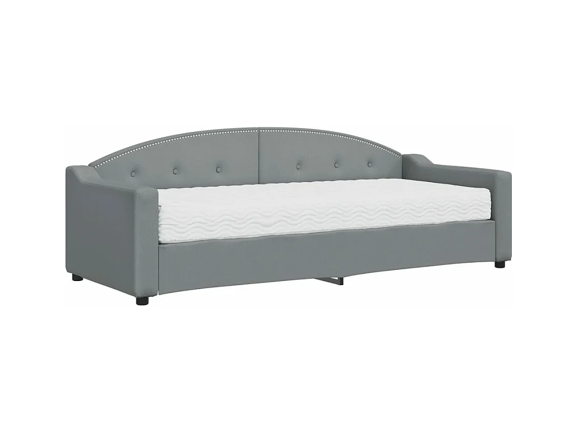 Lit de jour avec matelas gris clair 80x200 tissu