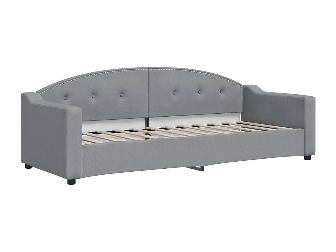 Lit de jour avec matelas gris clair 80x200 tissu