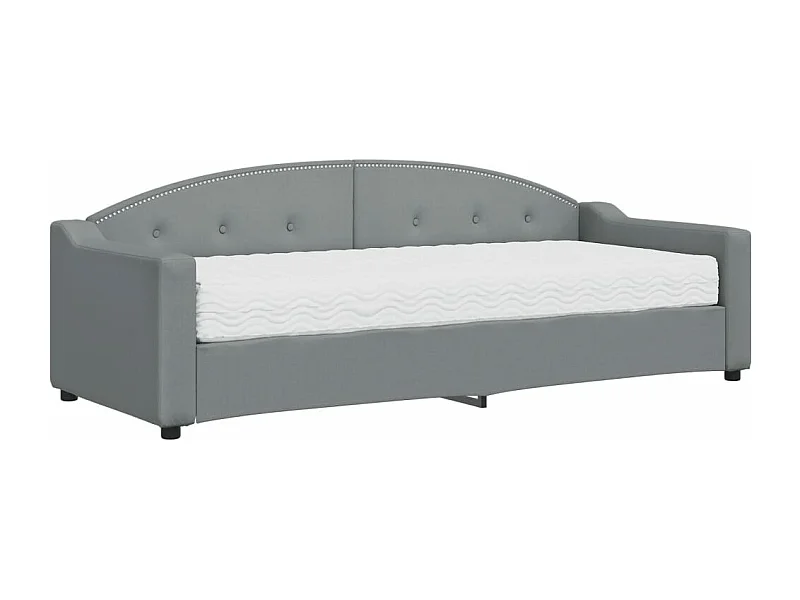 Lit de jour avec matelas gris clair 80x200 tissu