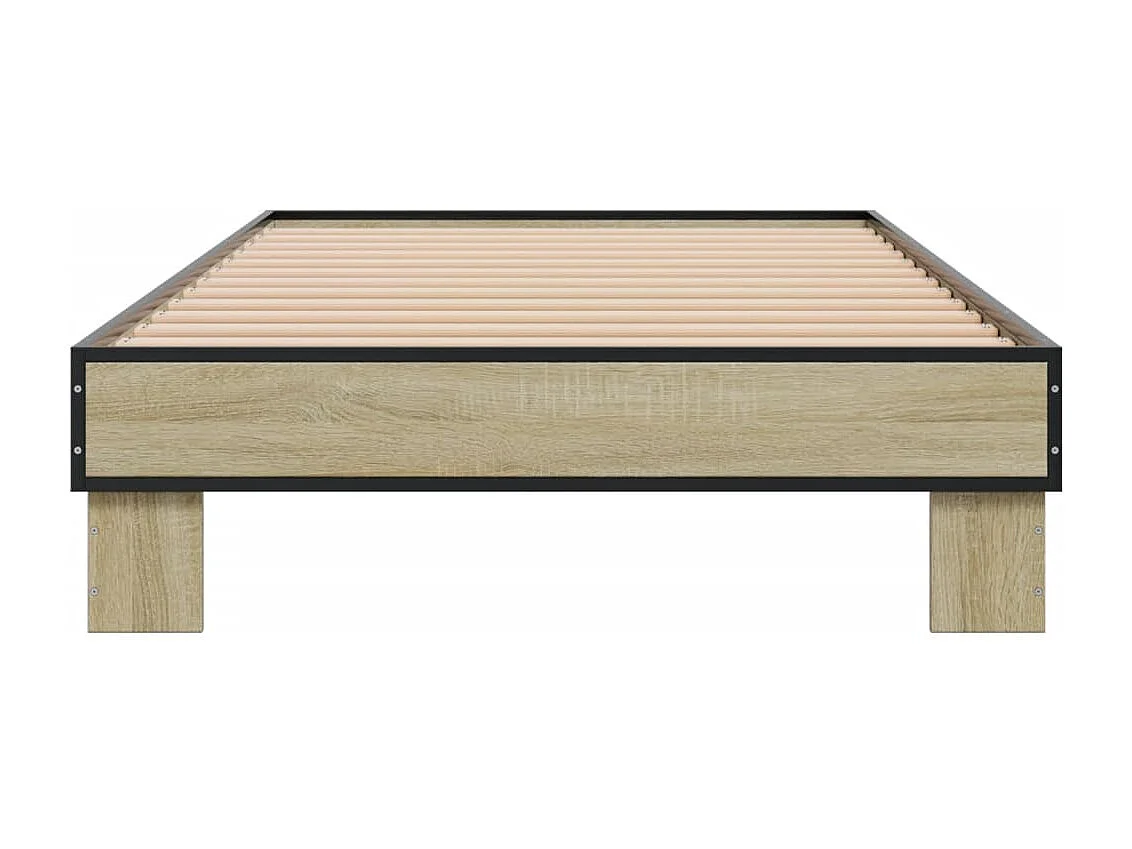 Cadre de lit chêne sonoma 100x200 bois d'ingénierie et métal