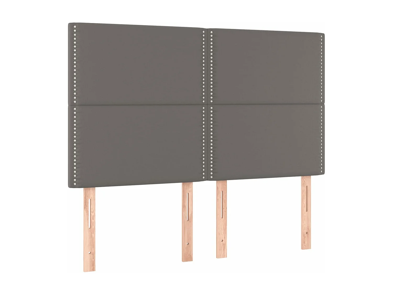 Sommier à lattes de lit avec matelas Gris 140x200 Similicuir