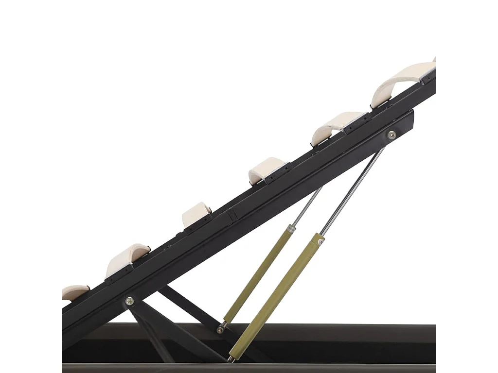 Lit à rangement avec LED Gris Similicuir 140x200