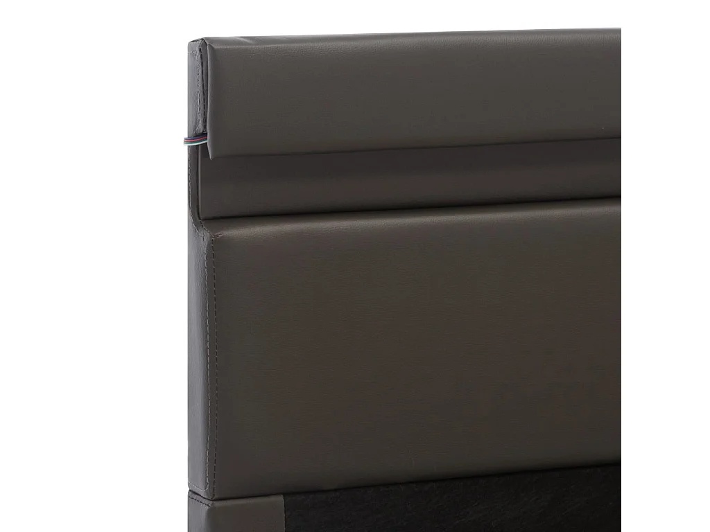 Lit à rangement avec LED Gris Similicuir 140x200