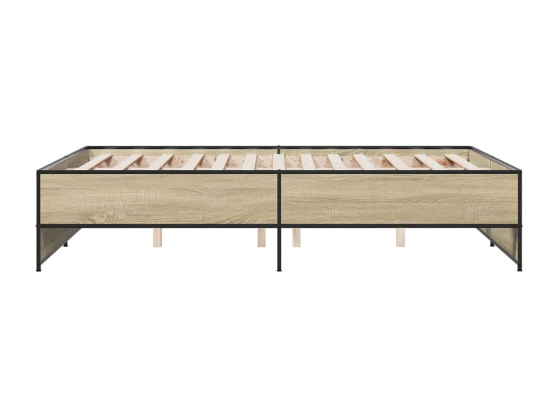 Cadre de lit chêne sonoma 120x200 bois d'ingénierie et métal