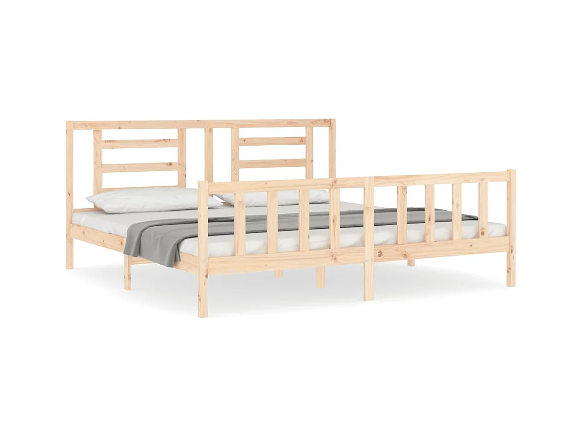 Cadre de lit avec tête de lit 200x200 bois massif
