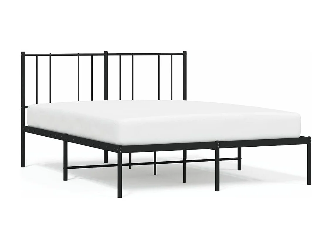 vidaXL Estructura de cama con cabecero metal negro 120x190 cm