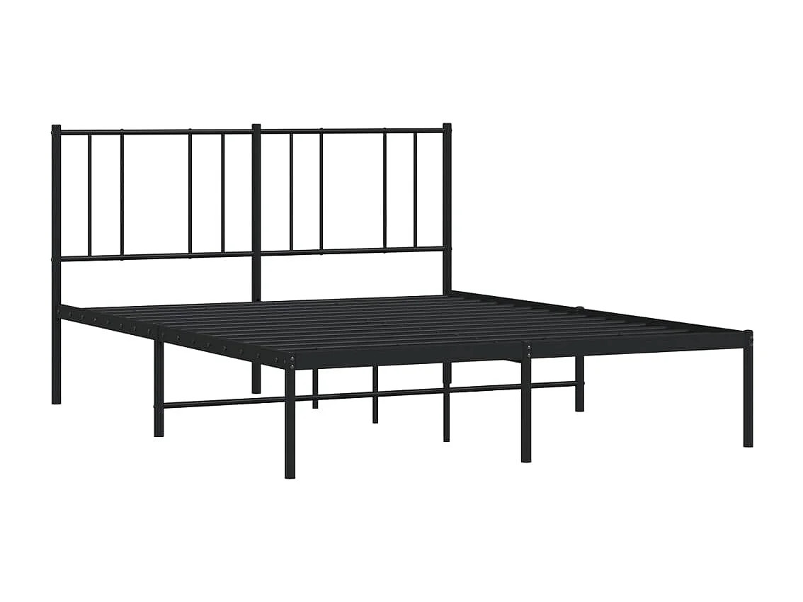 vidaXL Estructura de cama con cabecero metal negro 120x190 cm