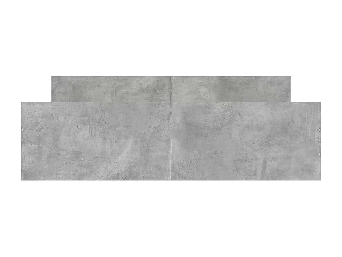 Cadre de lit tête de lit et pied de lit gris béton 150x200