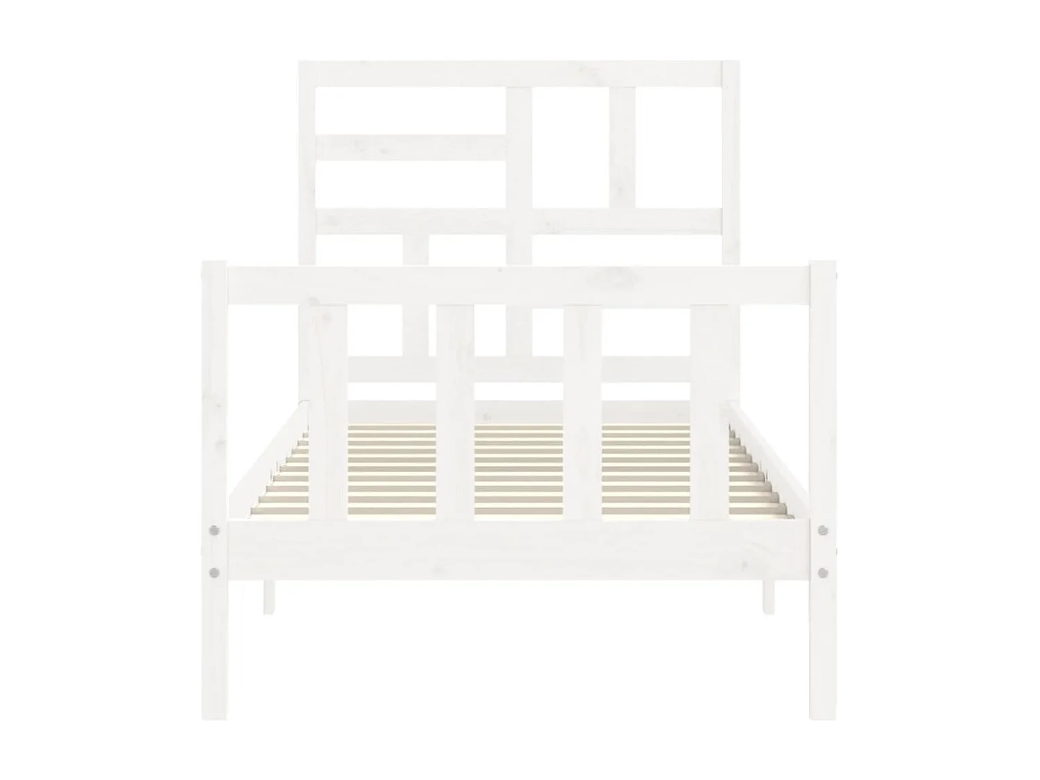 Cadre de lit avec tête de lit blanc 90x200 bois massif