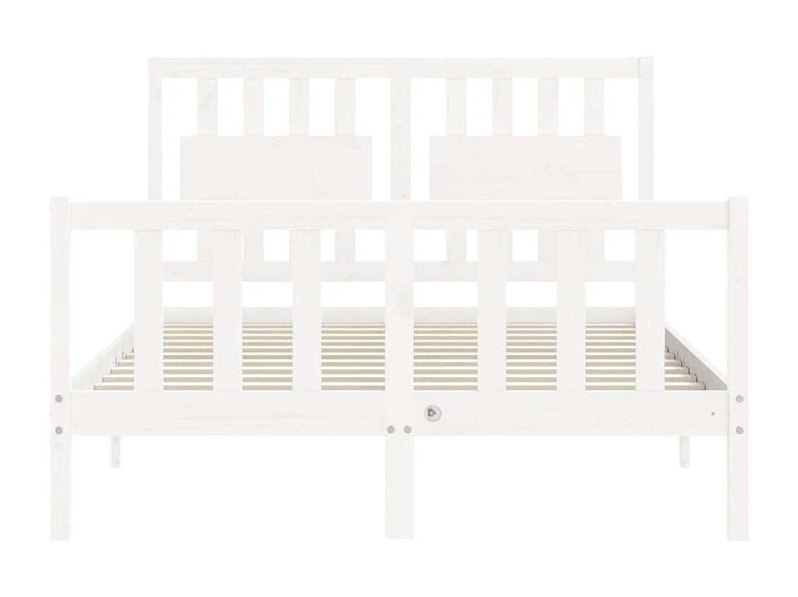 Cadre de lit avec tête de lit blanc 120x200 bois massif