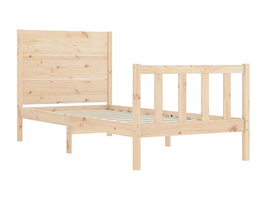 Cadre de lit avec tête de lit petit simple bois massif