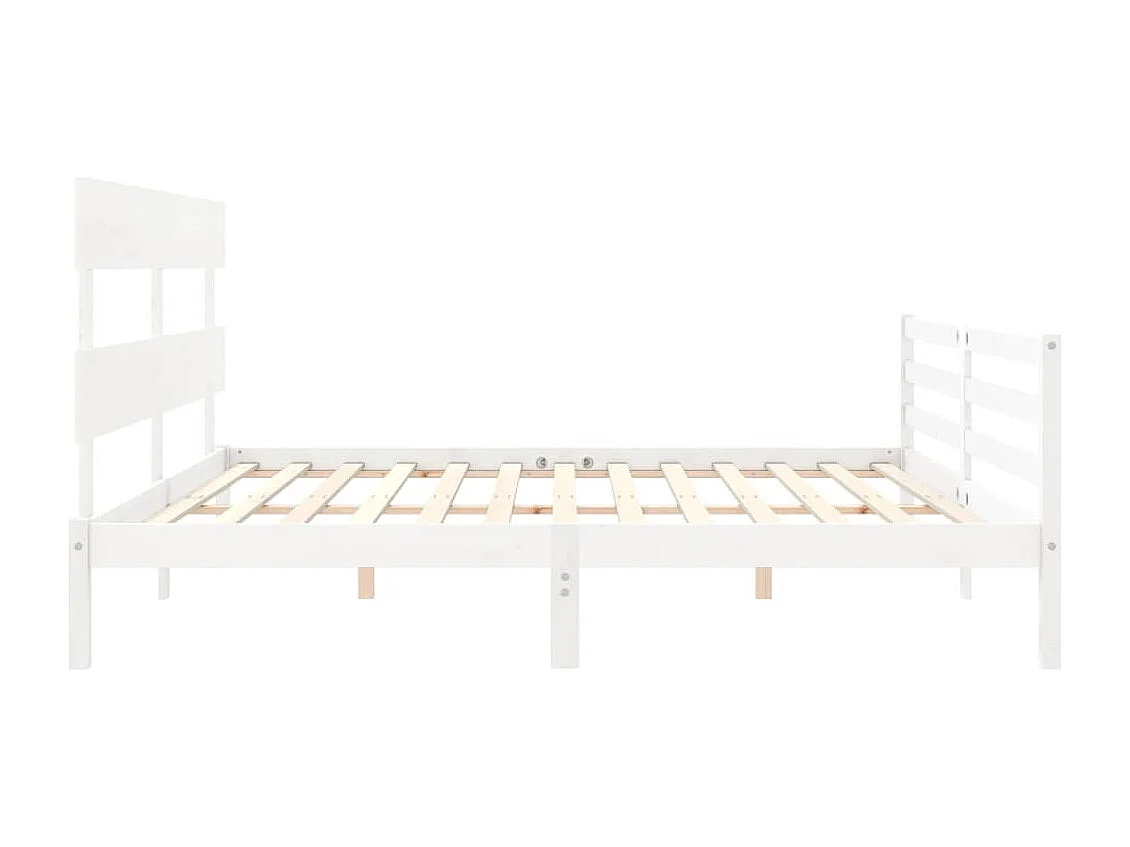 Cadre de lit avec tête de lit blanc Super King Size bois massif