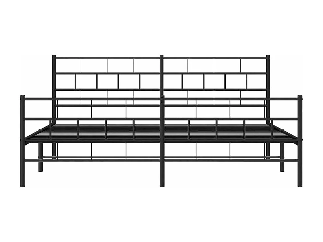 Cadre de lit métal avec tête de lit-pied de lit noir 200x200