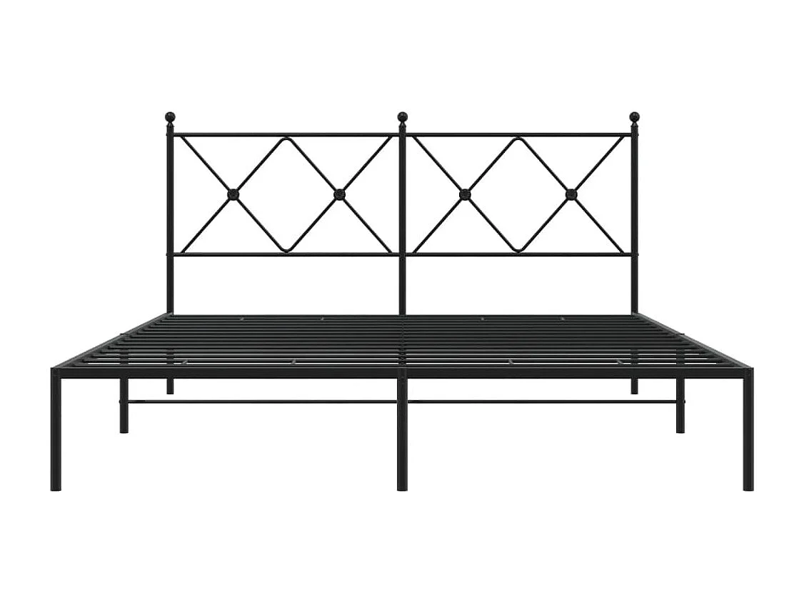 vidaXL Estructura de cama con cabecero metal negro 160x200 cm