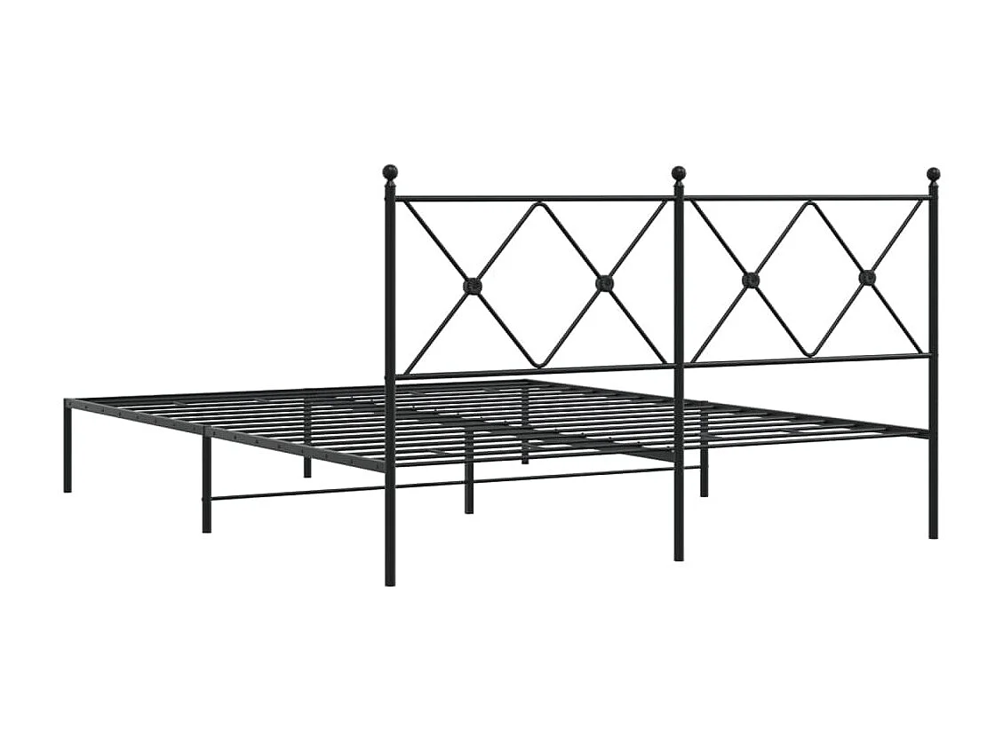 vidaXL Estructura de cama con cabecero metal negro 160x200 cm