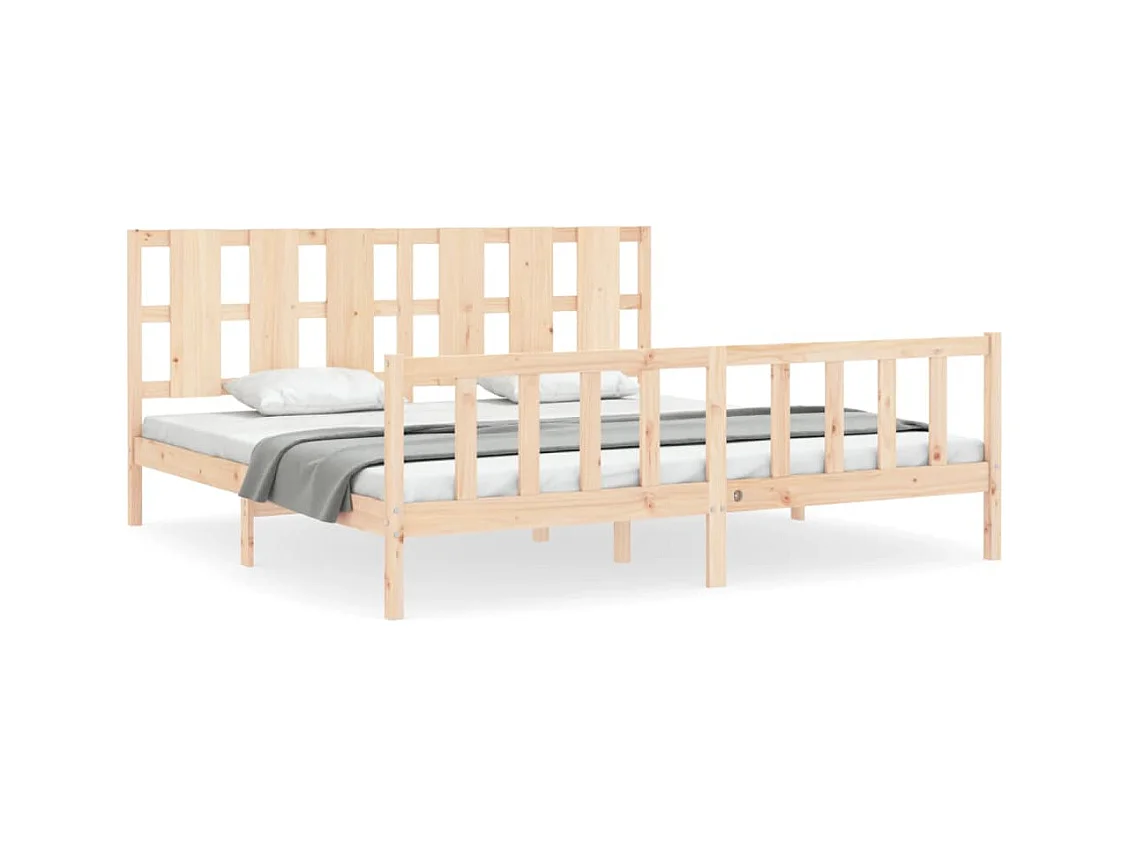 Cadre de lit avec tête de lit 200x200 bois massif