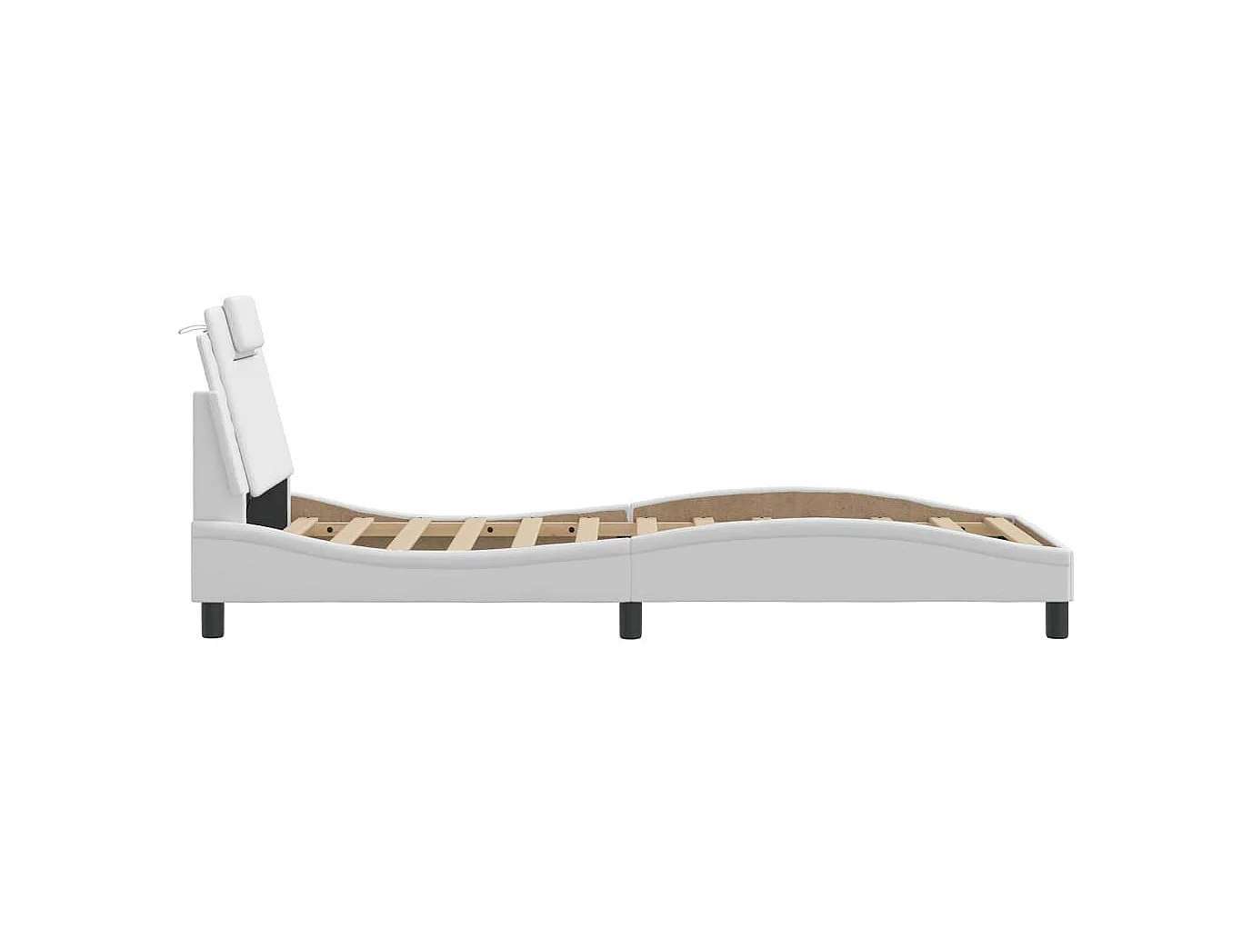 Cadre de lit avec tête de lit Blanc 90x200 Similicuir