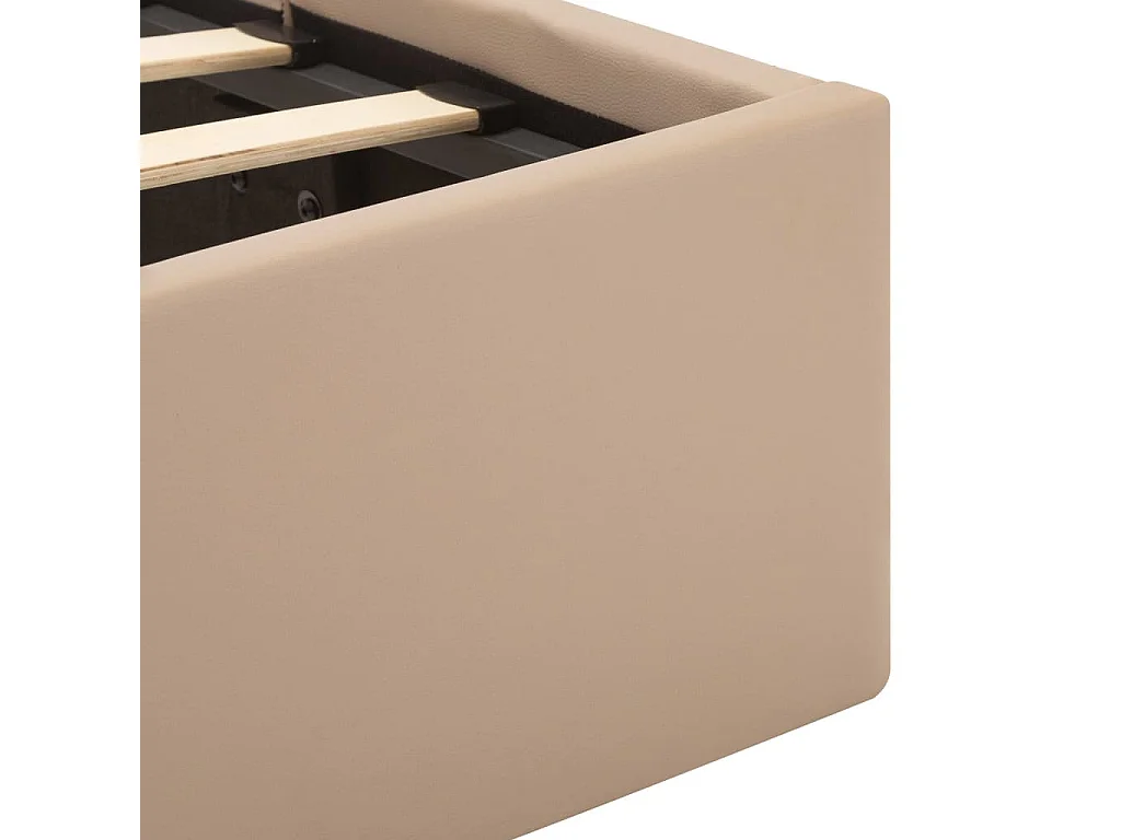 Lit à rangement et LED Cappuccino Similicuir 120x200