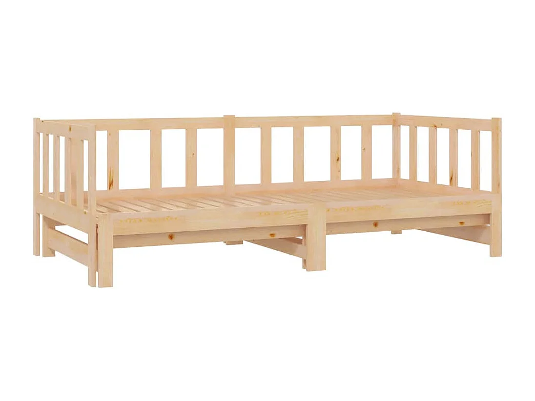 Slaapbank met onderschuifbed 90x200 cm massief grenenhout