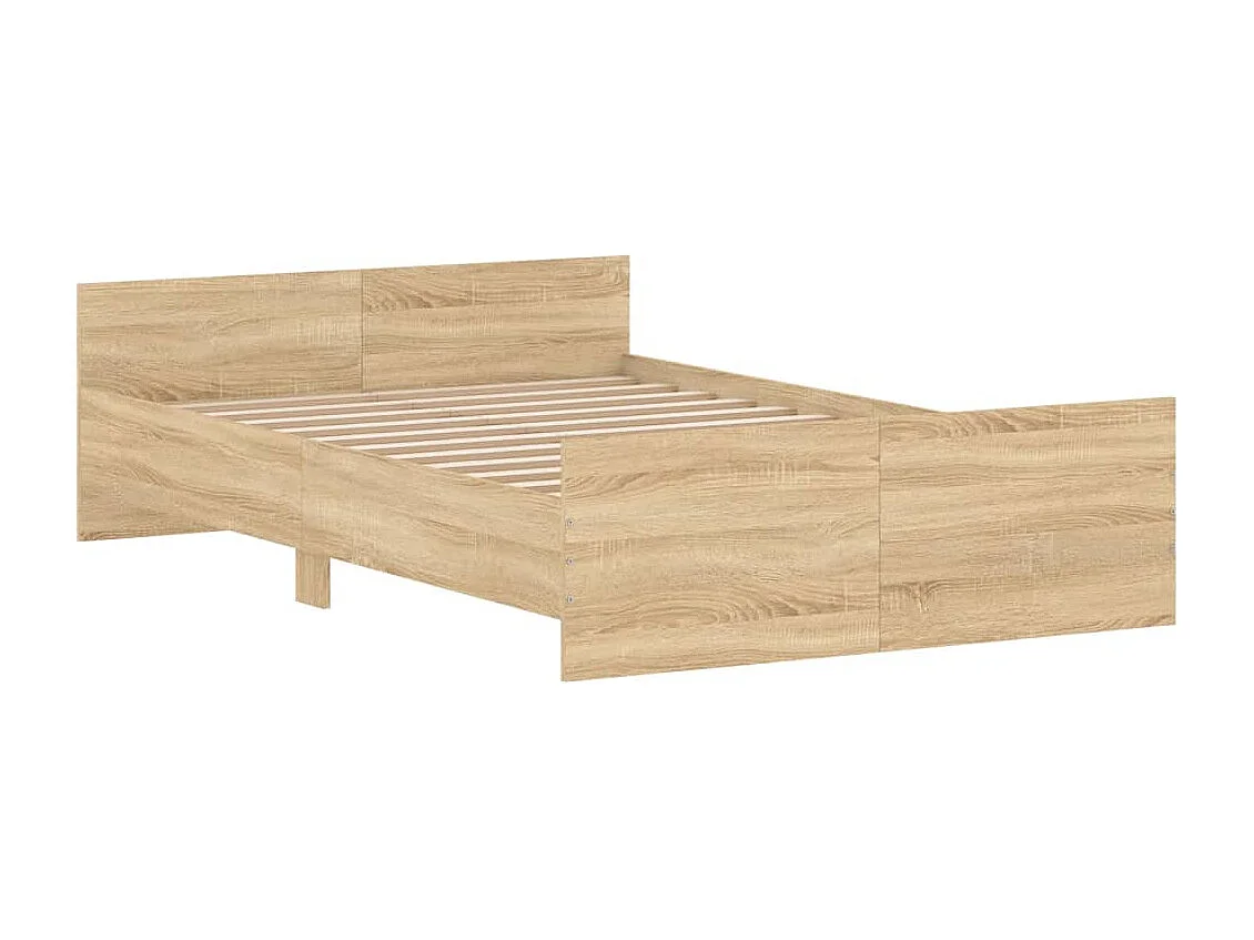 Cadre de lit tête de lit et pied de lit chêne sonoma 120x200