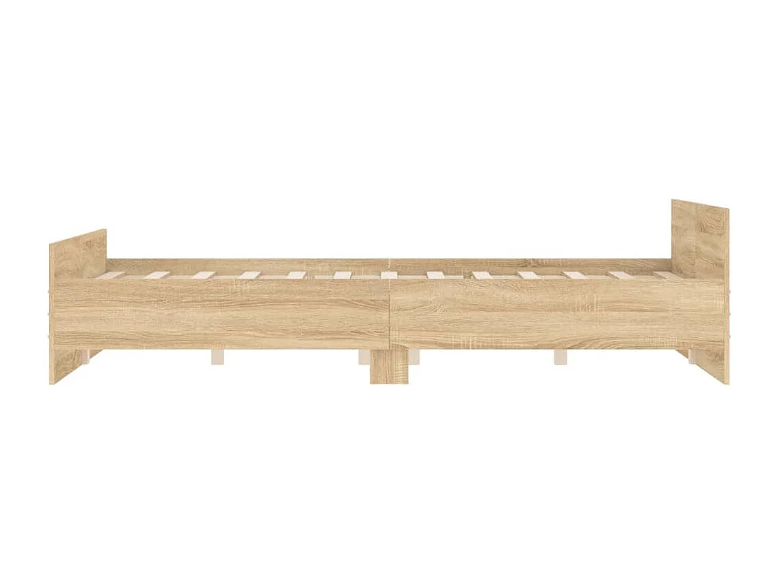 Cadre de lit tête de lit et pied de lit chêne sonoma 120x200