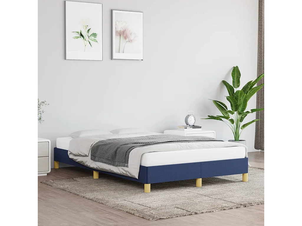 Cadre de lit bleu 120x190 tissu