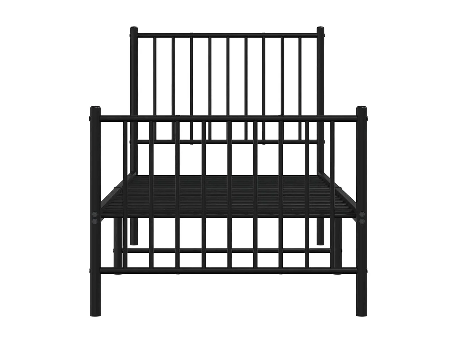 Cadre de lit métal avec tête de lit-pied de lit noir 80x200