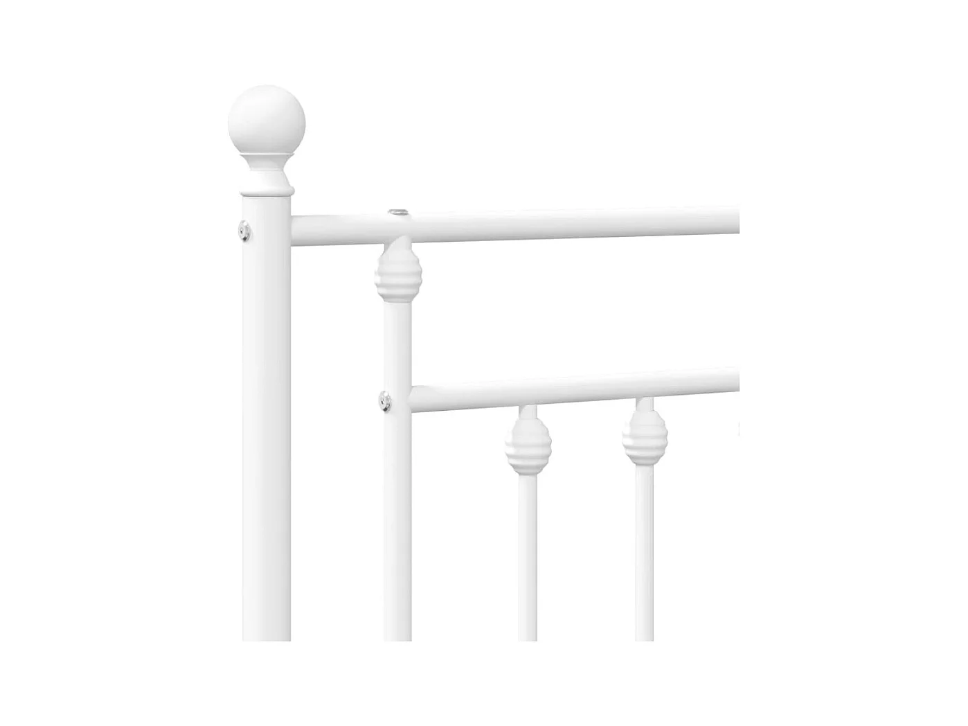 Bedframe met hoofdbord metaal wit 75 x 190 cm