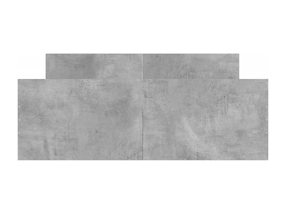 Cadre de lit tête de lit et pied de lit gris béton 120x190
