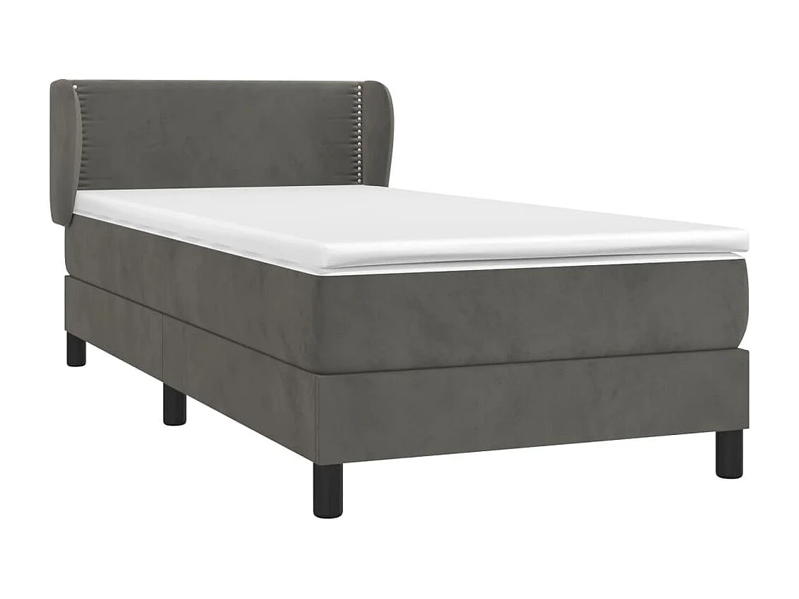 Sommier à lattes de lit et matelas Gris foncé 80x200 Velours