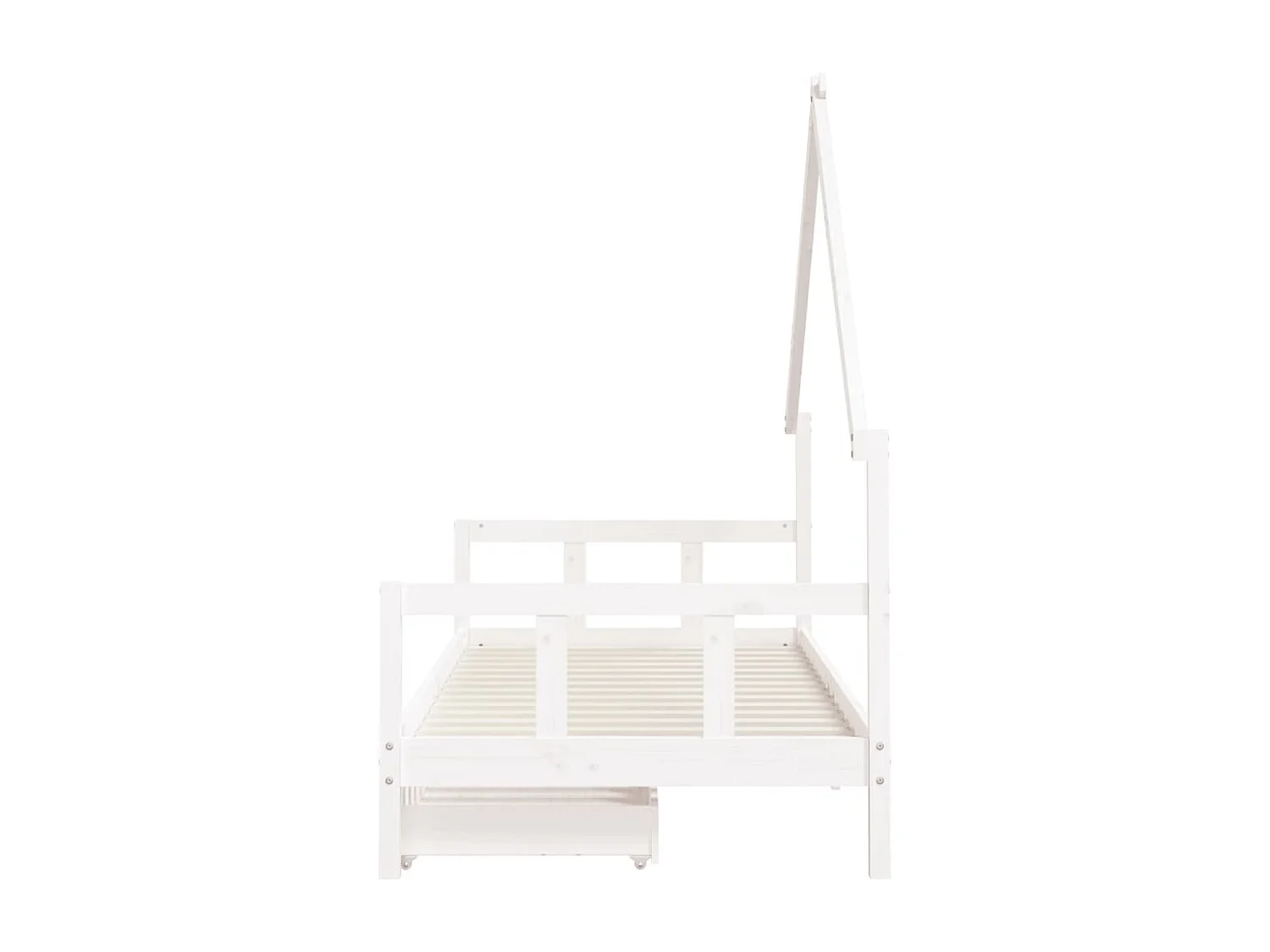 Cadre de lit enfant tiroirs blanc 90x200 bois de pin massif